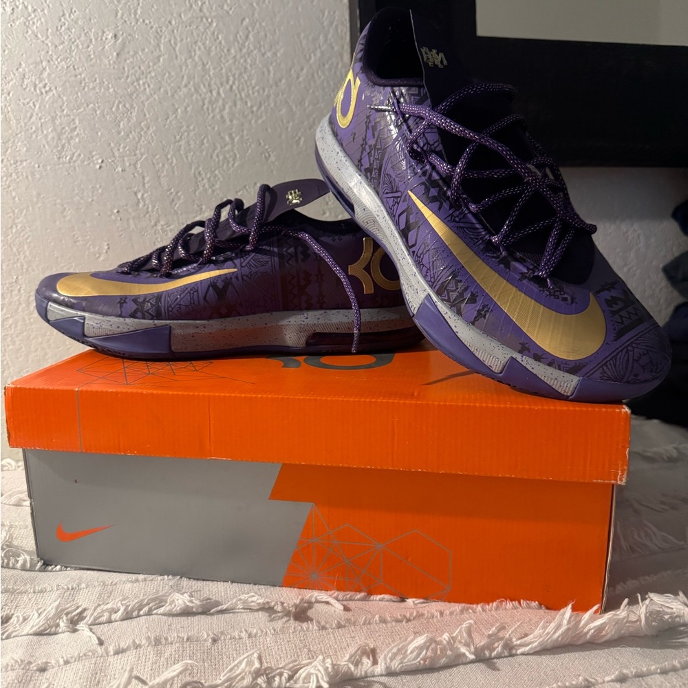 Nike KD 6 BHM Purple and Gold Basketball Shoes